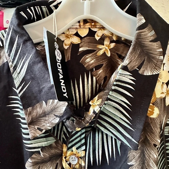 NWT COOFANDY Mens Hawaiian Short Sleeve Casual Button Down Tropical Beach Shirt - Picture 6 of 6